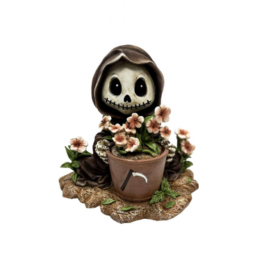 Grim Reaper with Flower Pot Spring