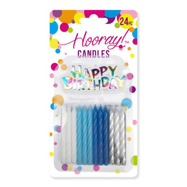 Happy Birthday Pin & Candles in Blues 24pc