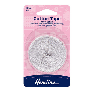 Hemline Tape Cotton 12mm White