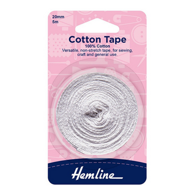 Hemline Tape Cotton 20mm White