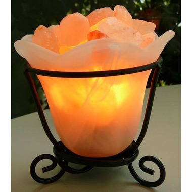Himalayan Salt Rocks in Glass Bowl