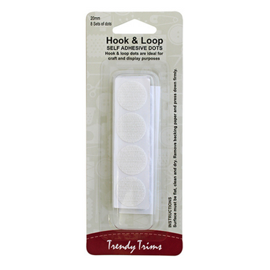 Hook and Loop Dots 8 Sets White