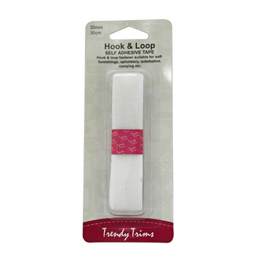 Hook and Loop Sticky 20mm x 30cm White