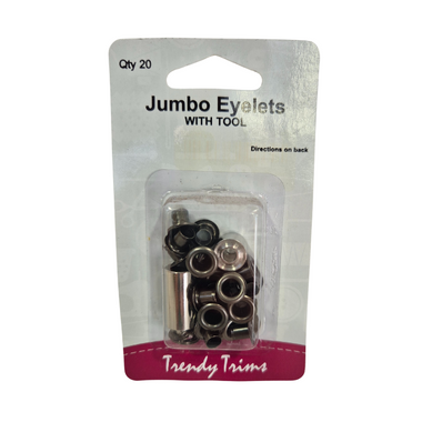 Jumbo Eyelets with Tool - Large Black 20pc