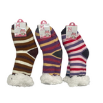 Kids Stiped Fluffy Anti Slip Socks 1pr