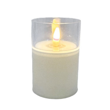 LED Clear Candle White 9.5cm