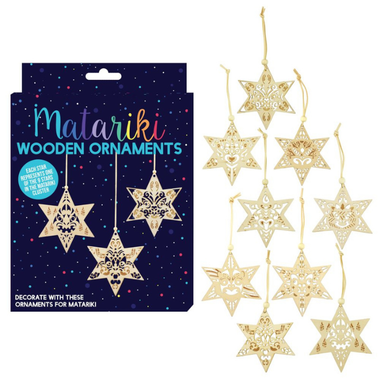 Matariki Hanging Star Ornament Set 9pc