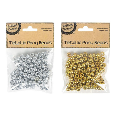 Metallic Pony Beads 40g