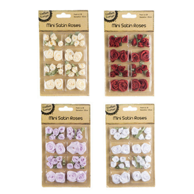 Mini Satin Roses 28pc