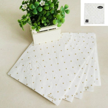 Napkins Gold Dotty 20pk 25x25cm