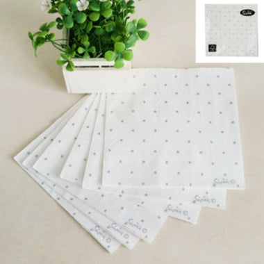 Napkins Silver Dotty 20pk 25x25cm