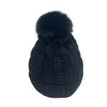 Net Beanie Hat with Pom Pom