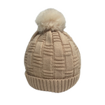 Net Beanie Hat with Pom Pom
