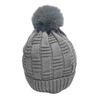 Net Beanie Hat with Pom Pom