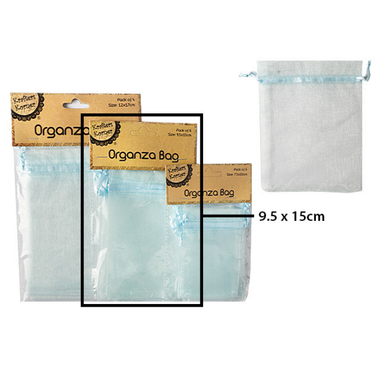 Organza Bag Blue 9.5 x 15cm - 6pc