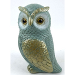 Sitting Owl - Blue & Gold