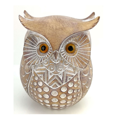 Owl Medium Tan and White