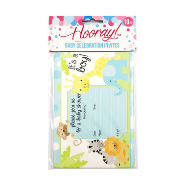 Party Baby Shower Boy Invitations 10pc
