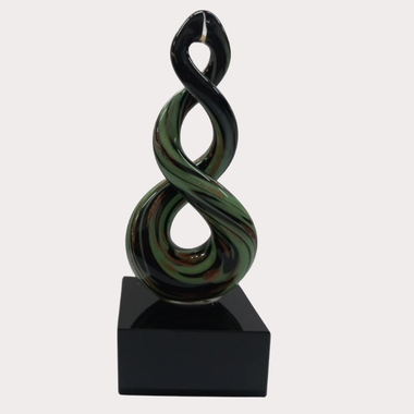 Paua Glass Eternal Knot 9.7cm