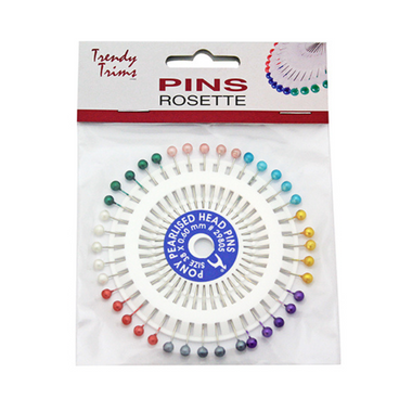 Pins - Rosette Pearl Multi 40 x 38mm