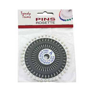 Pins - Rosette Pearl White 40 x 38mm