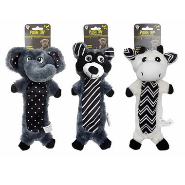 Plush Dog Toy Black and White