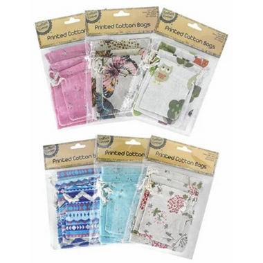 Printed Cotton Bags 3 Sizes