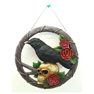 Raven and Skull Wall Hanging