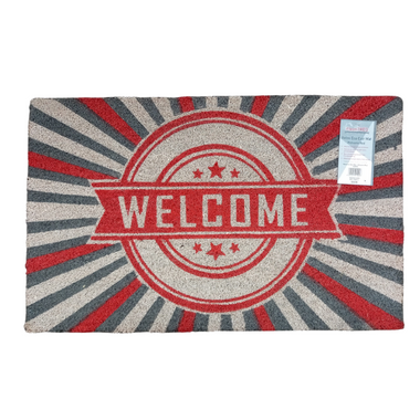 Retro Eco Coir Mat - Welcome Red 80 x 50cm