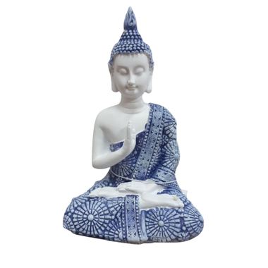 Rulai Buddha Blue & White Robe 12cm