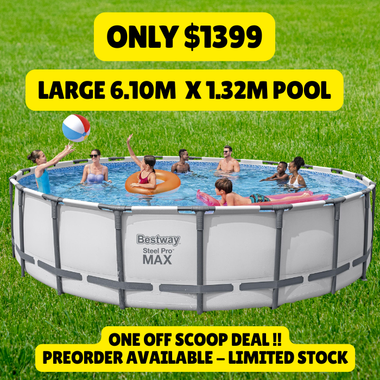Steel Pro MAX Round 6.10m x 1.32m Pool Set