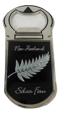 Silver Fern Bottle Opener Fridge Magnet