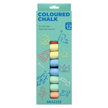 Snazzee Jumbo Chalk 12pk Coloured