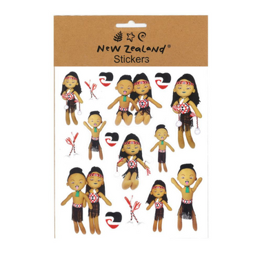 Stickers NZ Maori Kapa Haka Dolls 15 x 17cm