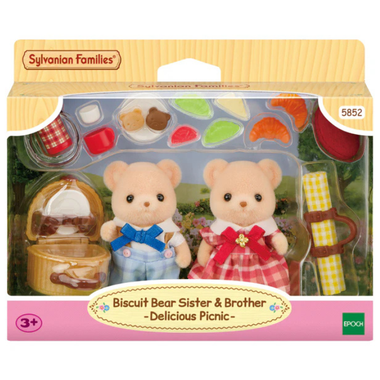 Sylvanian - Biscuit Bear Sister & Brother - Delicious Picnic