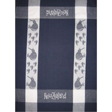 Tea Towel Kiwi Navy and White