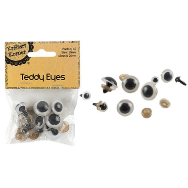 Teddy Eyes Screw In 10pc