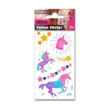 Temp Tattoo Glittery Star & Unicorn