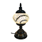 Turkish Lamp - White & Silver Mosaic
