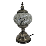 Turkish Lamp - White & Silver Mosaic