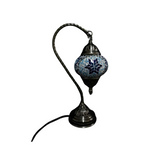 Turkish Lamp Swan Neck - Blue & White Mosaic