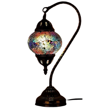 Turkish Lamp Swan Neck - Multi Coloured Mosaic