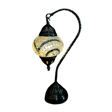 Turkish Lamp Swan Neck - White Mosaic
