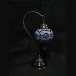 Turkish Mosaic Lamp Swan Neck - White & Blue Star TL148