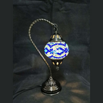 Turkish Mosaic Lamp Swan Neck - White & Blue Star TL148