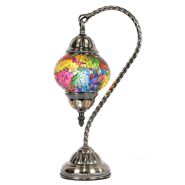 Turkish Mosaic Rainbow Swan Neck Lamp