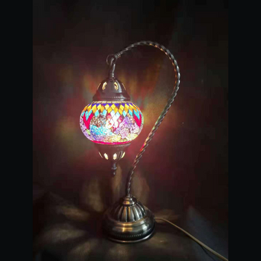 Turkish Mosaic Swan Neck Lamp - Multi Colour TL136
