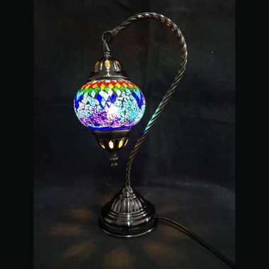 Turkish Mosaic Swan Neck Lamp - Multi Colour TL140