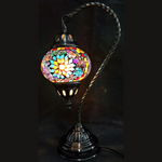 Turkish Mosaic Swan Neck Lamp - Multicolour Flower