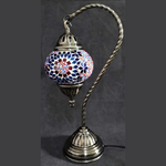 Turkish Mosaic Swan Neck Lamp - Multicolour Flower Burst